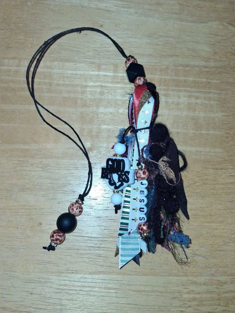 Handmade Black and Brown Bible Tassel Bookmark